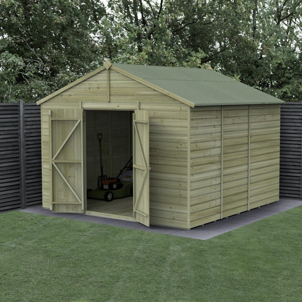 Beckwood 10×10 Apex Shed – No Windows – Double Door 5013053196571 2